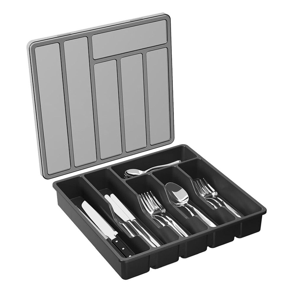 Multifunctional Drawer Divider Tray Efficient Kitchen-Black 7755000135742