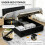 Homcom (Black) HOMCOM King Size Bed Frame with Storage and Adjustable Headboard 6
