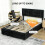 Homcom (Black) HOMCOM King Size Bed Frame with Storage and Adjustable Headboard 8