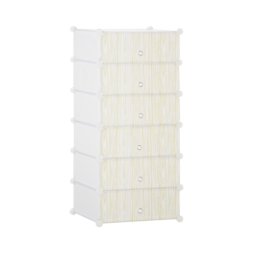 Durable Plastic HOMCOM Six Cube Modular Storage Unit White - Flexible Modular Organizer for Home & Office-image-OPC-PKBTZGV-NEW