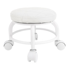 Versatile White Low Stool Perfect for Yoga Repairs and Home Cleaning