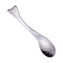 Fish Shape Stainless Steel Soup Spoon Ladle 14.8X3.4cm Polished Finish Heat Resistant Easy to Clean Unique Design