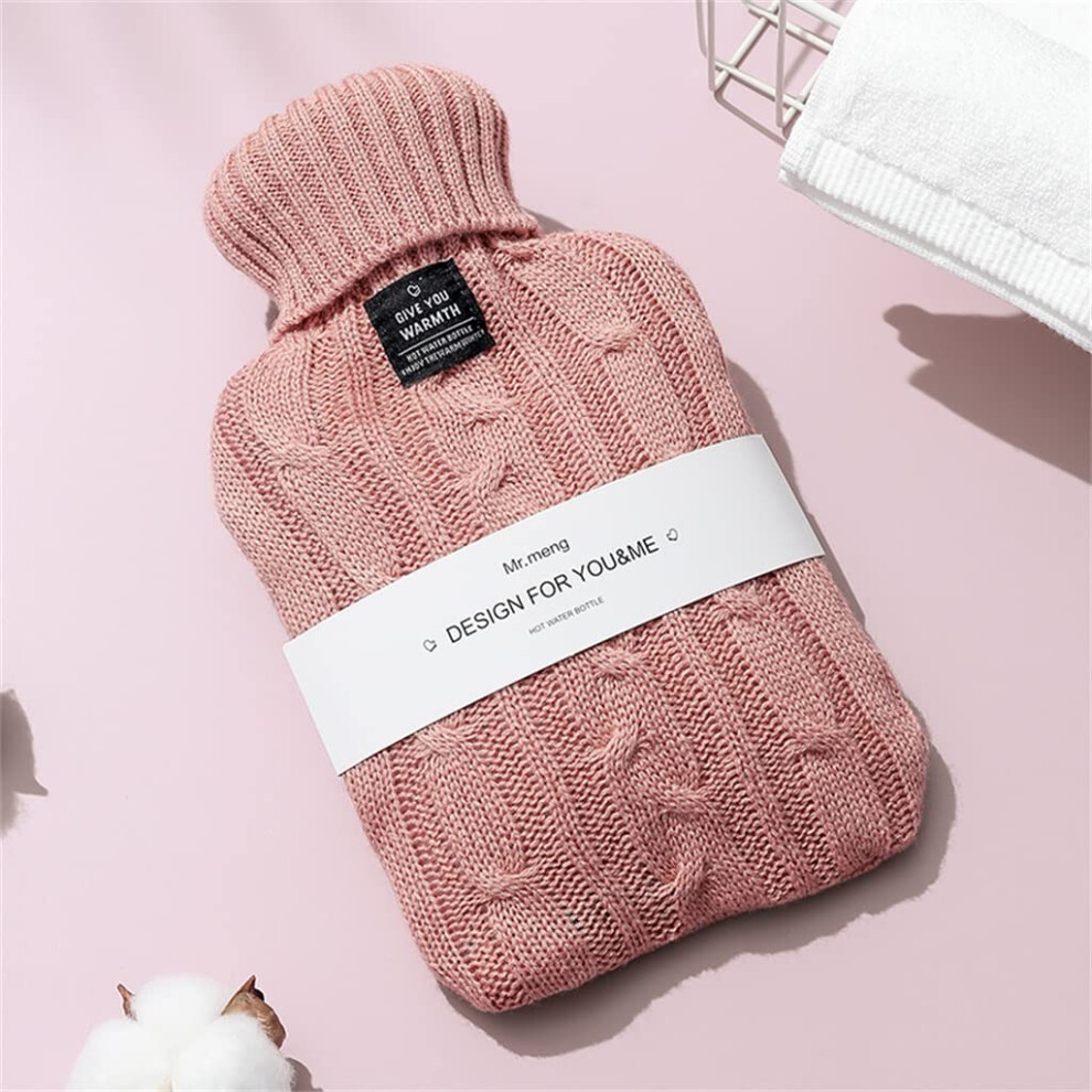 Winter Wonderland Plush Hot Water Bottle 1000ml - Soft Fluffy Hand Warmer Kawaii Design in Color A