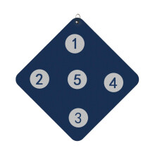 Wall-Mounted Target Practice Board for Fencers, 12.99x12.99 Inches, Foldable Leather, Dark Blue, 0.8kg with Hardware Hooks