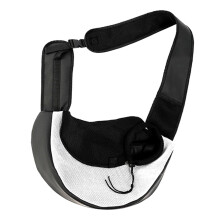 Foldable Pet Carrier Bag for Cats and Dogs - Portable Sling with Shoulder Strap, Net Design, Random Strap Color, Comfortable Travel