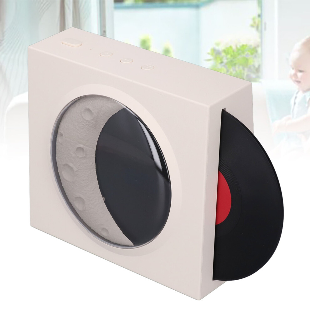 Retro Moon Alarm Clock Bt Speaker - Wireless & Stylish 5-In-1 Design White