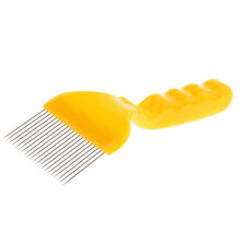 Stainless Steel Locking Fork Bee Holding Tool, Durable Yellow Handle, Beekeeping Equipment, 8-Inch Length