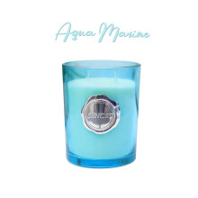 2-Wicks Scented Candle Glass Jar Aqua Marine 470g Aromatic Fragrant Relaxation