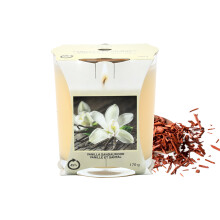 Vanilla Sandalwood Scented Candle 170g Jar Single Wick 45hrs Glass Cup Gift Idea