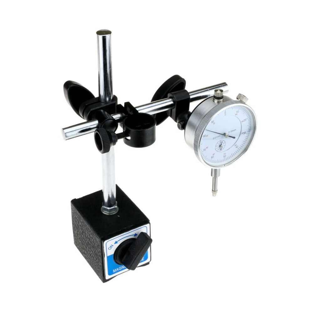 Dti Stand With Magnetic Base Dial Test Indicator 0-0.39 Inch Precision Measurement Tool For Machinists 9084446746457
