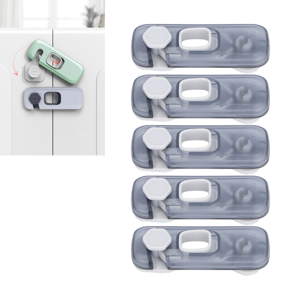 5Pcs Child Proof Refrigerator Lock 10X4cm, Drawer Latch With Adhesive Blue