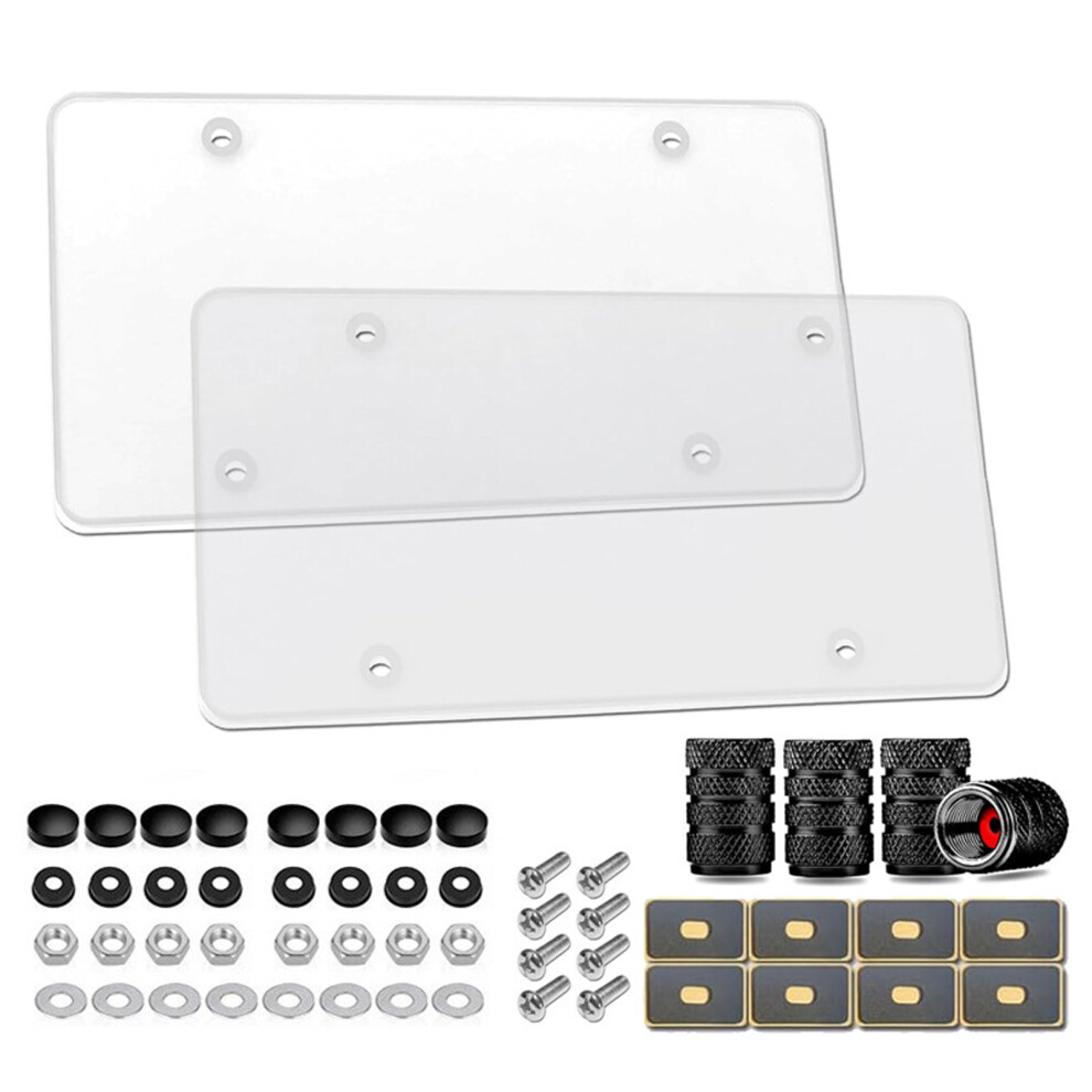 Flat Clear License Plate Cover 2 Pack, 31X16cm, Unbreakable, Transparent 8771346542623
