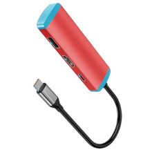 USB C Dock 4K@60Hz Output Fast Charging Port Small Travel-Red
