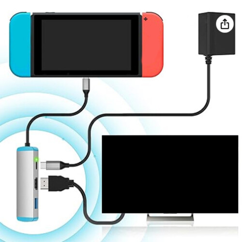 4K@60Hz Adapter Small USB C Dock with Data Transfer-Silver grey 2