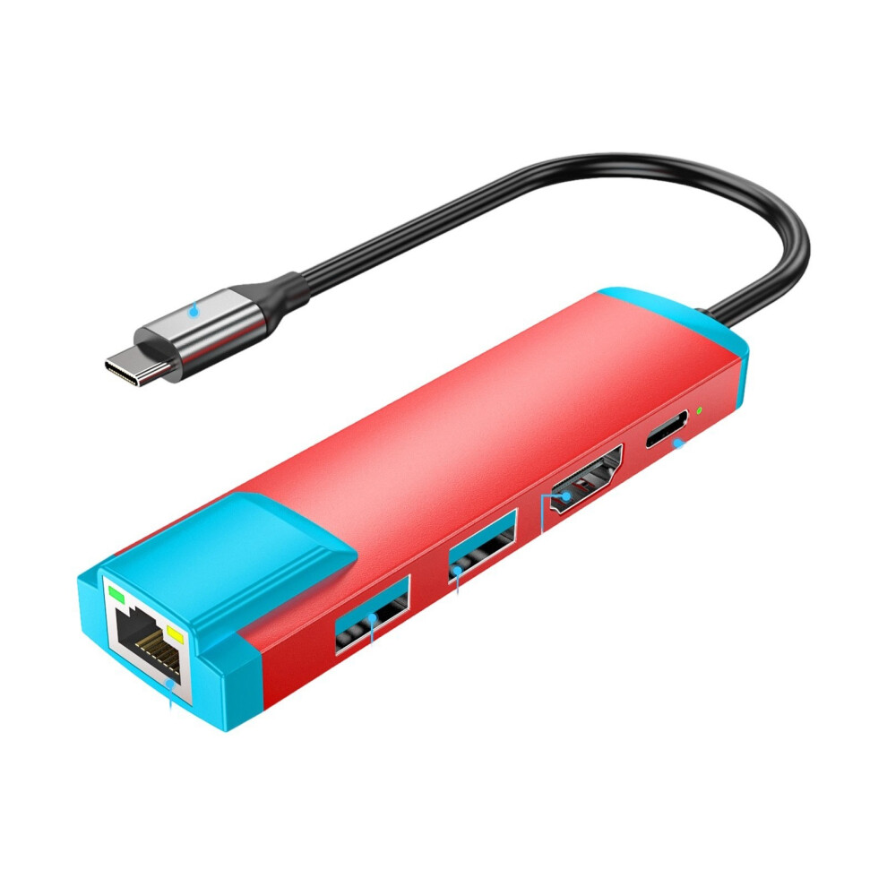 Multiple Port Adapter Fast Charging Usb 3.0 Support 4K@60Hz- Red 7704000009423