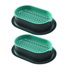 2Pcs Cat Grass Bowl Hydroponic Box Soilless Wheat Grass Growing Tray Large Capacity Dark Green Indoor Planting