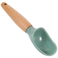 Ergonomic Ice Cream Scooper Set of 2, Wooden Handle Dessert Spoon for Ice Cream, Fruit Salad, and More