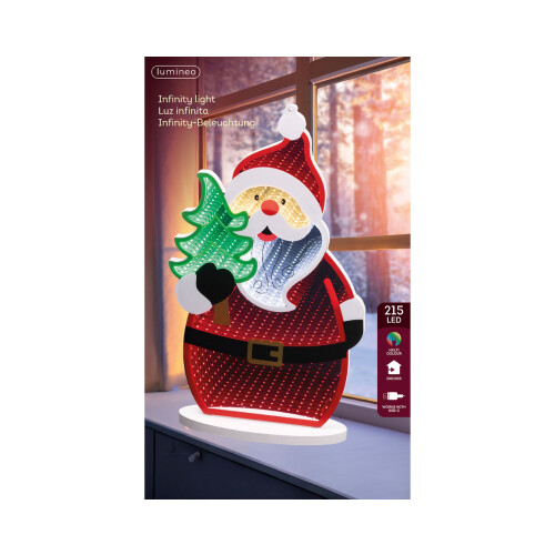 Santa Christmas Infinity Mirror Light LED Indoor Xmas Light 40cm 2