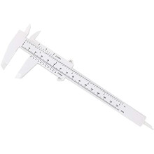 Vernier Caliper 150 mm Plastic Measuring Ruler for Woodworking and Metal Projects, White Reusable Tool