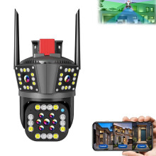 Outdoor Waterproof Wireless WiFi HD Security Camera with 360 Tracking, AI Motion Detection, Color Night Vision, IP66 Rating