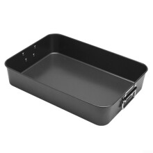16-Inch Stainless Steel Roaster Pan with Non-Slip Comfortable Handles, Ideal for Baking and Cooking