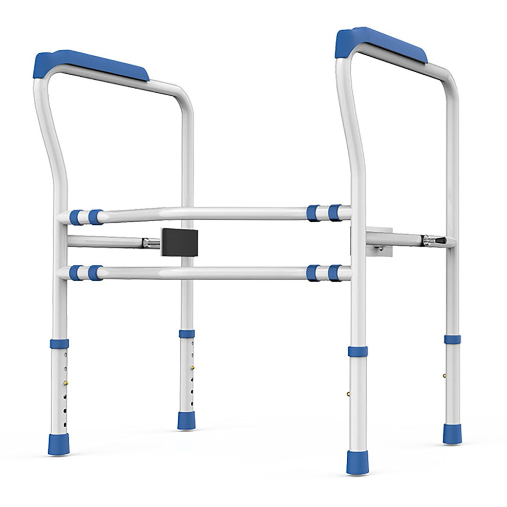Bathroom Safety Toilet Rails Adjustable Height with Foam Armrests Aluminum Frame 300lb Capacity Easy Install for Elderly