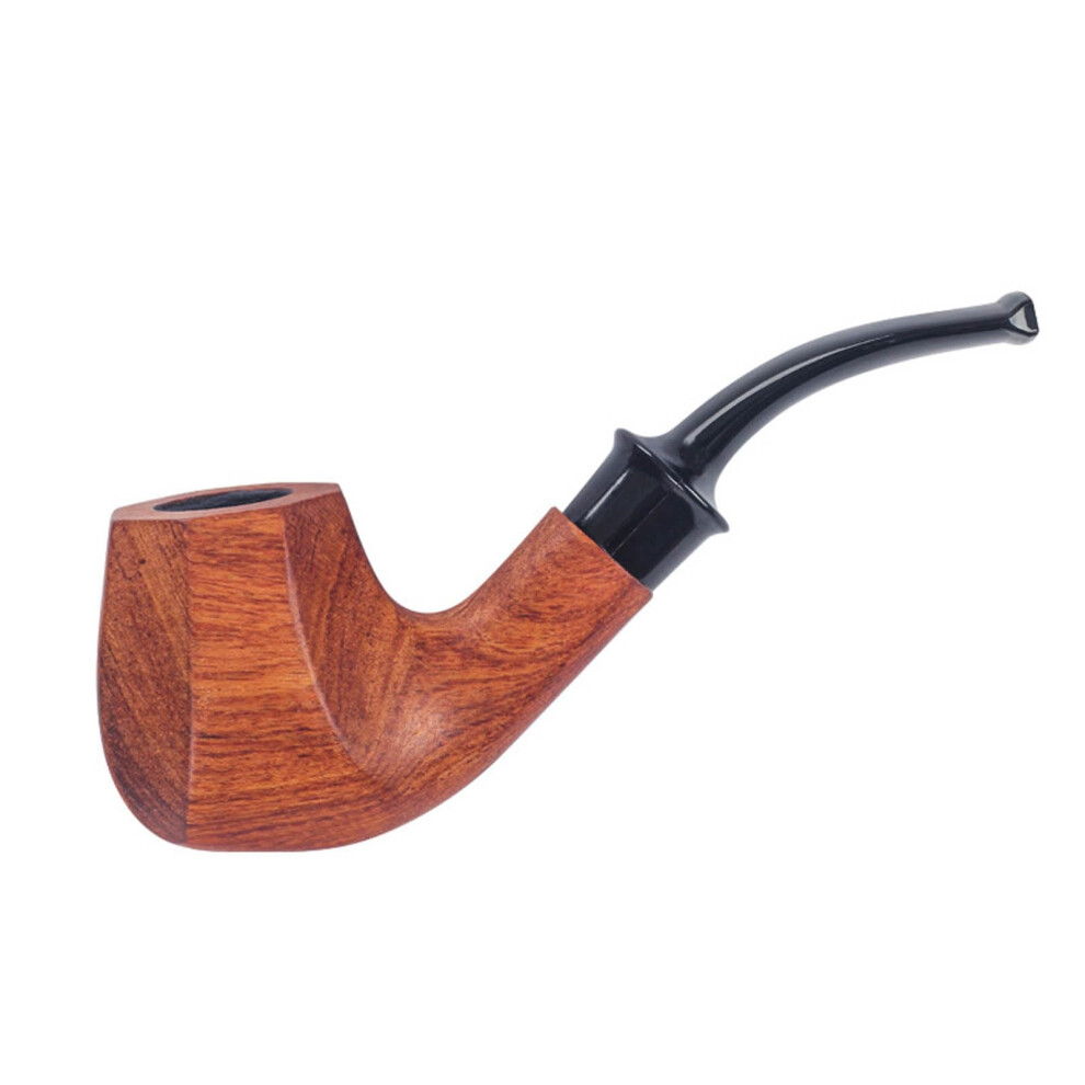 Tobacco Pipe - Handcrafted Octagonal Rosewood Smoking Pipe with Removable 9mm Filter - Portable Classic Bent Design