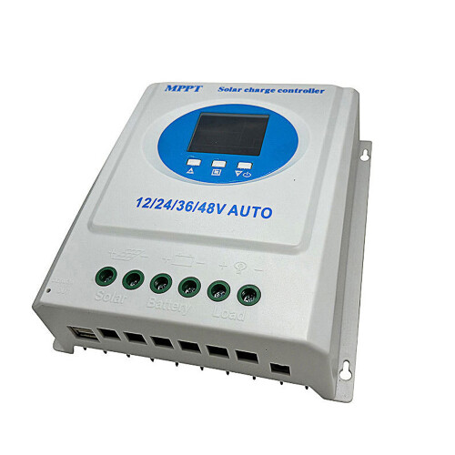 100A MPPT Solar Charge Controller 12V-48V LED Display White