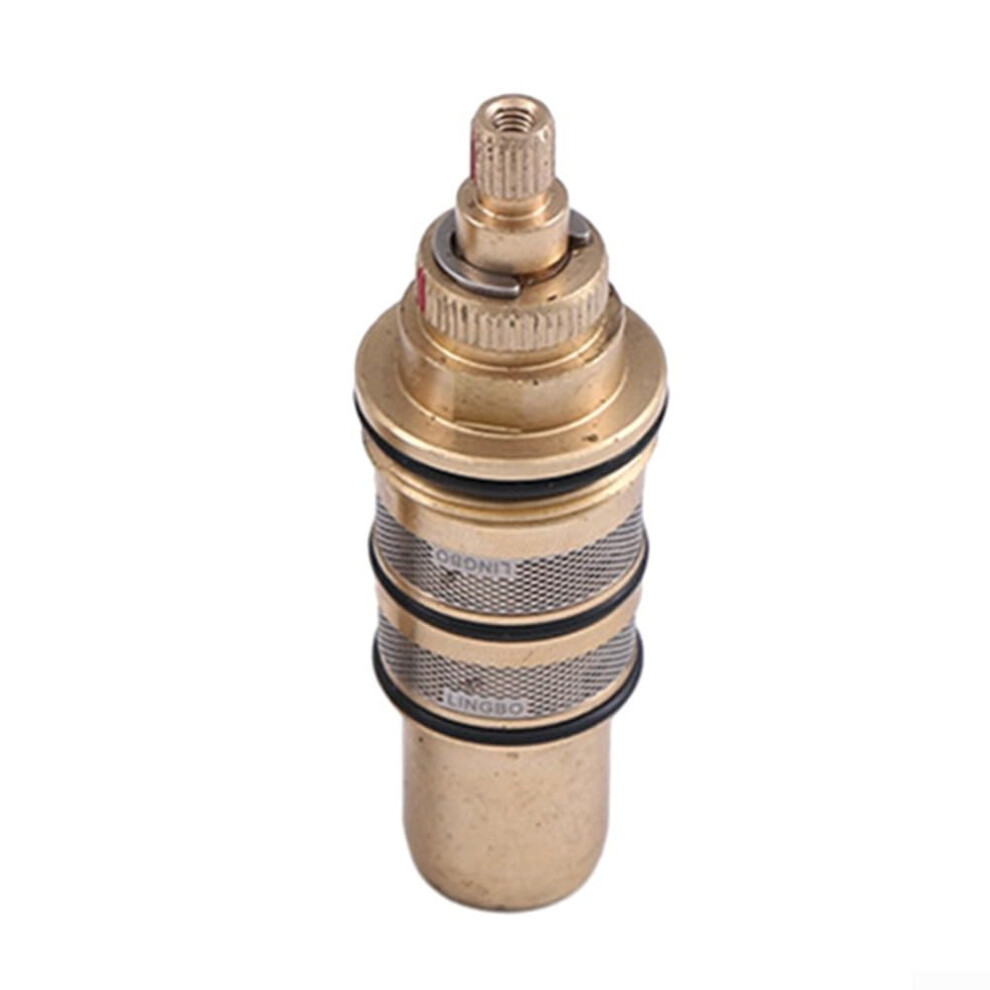 Thermostatic Valve Core, Brass Shower Mixer Valve Cartridge Repair Kit For Built-In Square Rod Thermostats, Durable Replacement Components 6447073450334