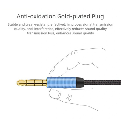 Audiophile 3.5mm Cable Weave Weaving, Gold Plated,-2m Blue 2