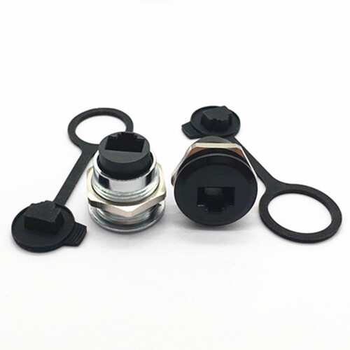 Zinc Alloy RJ45 Panel Socket 8P8C Female Ethernet-Black 1