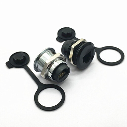 Zinc Alloy RJ45 Panel Socket 8P8C Female Ethernet-Black 2