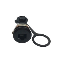 Zinc Alloy RJ45 Panel Socket 8P8C Female Ethernet-Black