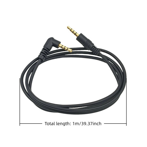 2Pcs Straight Head to Bend Head 3.5mm 4 Section Acoustic Cable 2