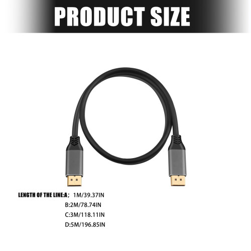 Fast Speed  Cable 8K@60Hz 4K120Hz 32.4Gbps Bandwidth Gold-1m 2