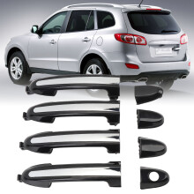 Chrome Exterior Door Handle Kit for Santa Fe 2007-2012, Scratch-Resistant