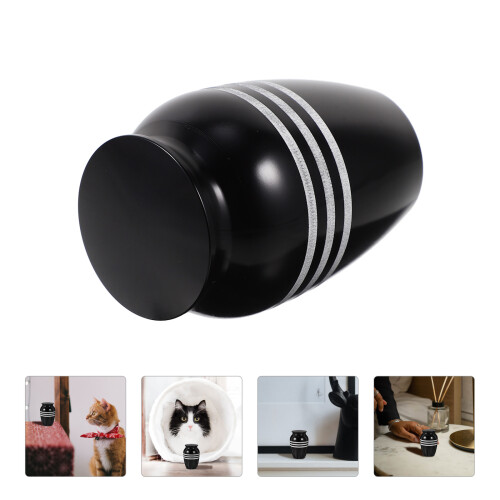 Cat Urn Alloy Black Keepsake Design Urn 1set 2