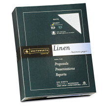 Southworth 25 % puuvillaa yrityspaperi, 8,5 x 11"""" 24 lb/90 gsm Pellava, valkoinen 500 arkkia ? Pakkaus voi vaihdella (554C)