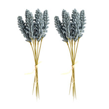 2pcs Dark Blue Artificial Wheat Flower Bouquets Decor