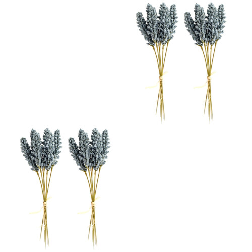 2pcs Dark Blue Artificial Wheat Flower Bouquets Decor 2