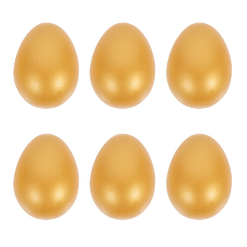 2 Count Easter Golden Eggs Jumbo Painted Decorations Baby Child 1