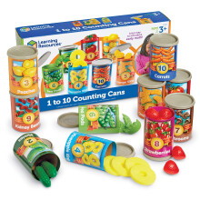 Learning Resources One To Ten Counting Cans - 65 Pieces Ages 3+ Toddler Learning Toys Preschool Pretend Play Toys Supermarket Toys