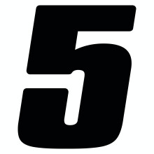 Dirt Digits DD53B-5 Schwarz 5,5"" hochglnzendes, przisionsgestanztes Vinyl Nummer 5 3er-Pack