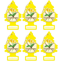 LITTLE TREES Car Air Freshener | Hanging Paper Tree for Home or Car | Vanillaroma | 6 Pack