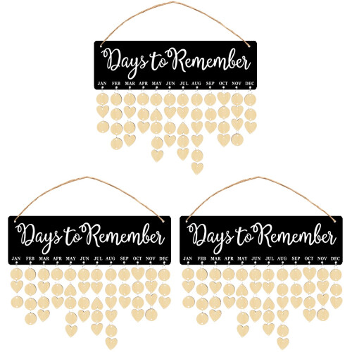 3 Sets Birthday Calendar Wall Hanging Reminder Board 1
