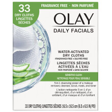 OLAY Daily Gentle Clean 5-in-1 Water Activated Cloths 33 Ea (Pack of 2)