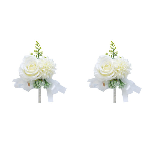 2 Count Artificial Flower Corsage Bride Bridesmaid 1