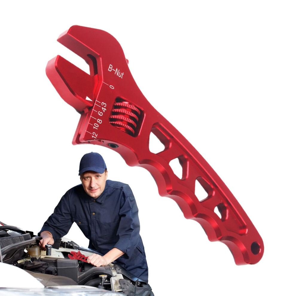 Adjustable Wrench 3An-12An Aluminum Lightweight Oil Hose Wrench Red, Automotive Angle Stop Spanner For Oil Hoses 6447073450877