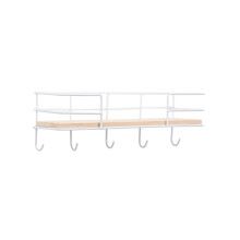 Modern Gesmede IJzeren Opbergrek Wandmontage Met 5 Haken (Wit)