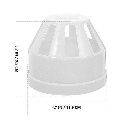 2 Pcs Round PVC Chimney Cap with Drain Filter for Roof Vent 1